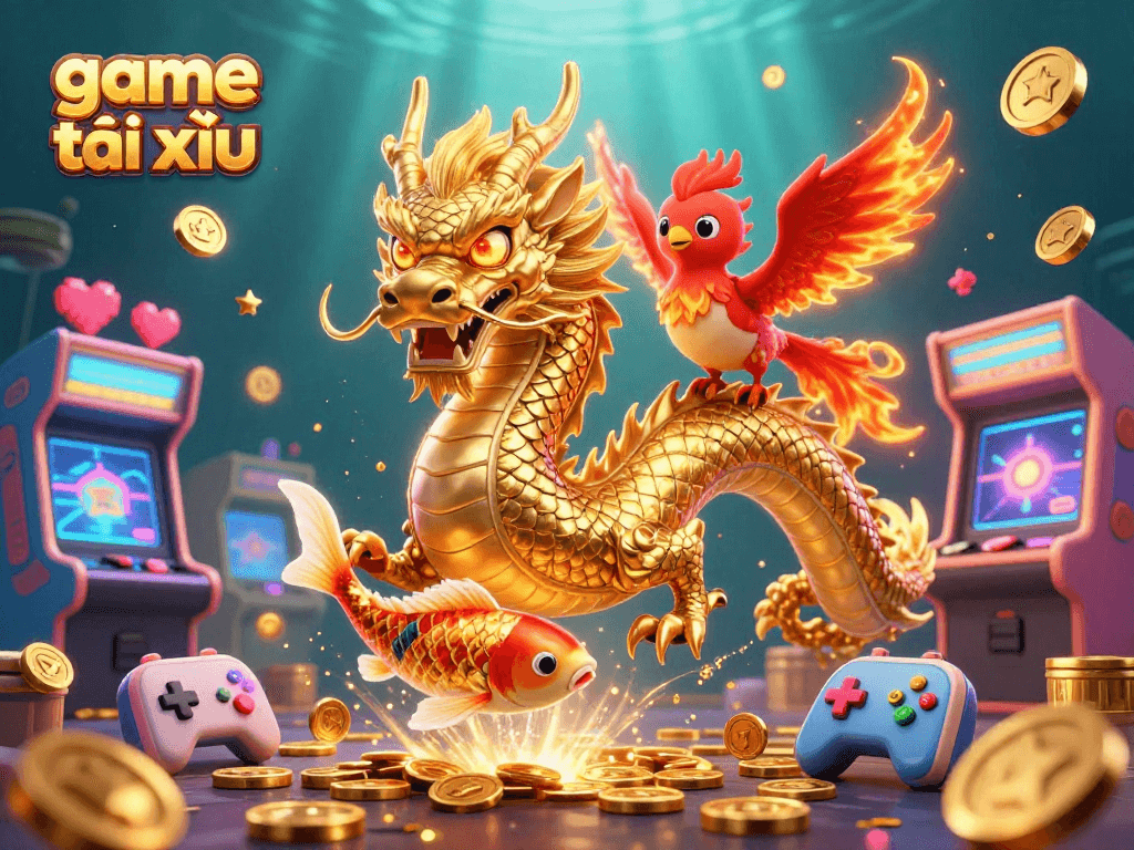 Experience the exciting game tài xỉu with vibrant 3D graphics, lively characters, and dynamic gaming elements.