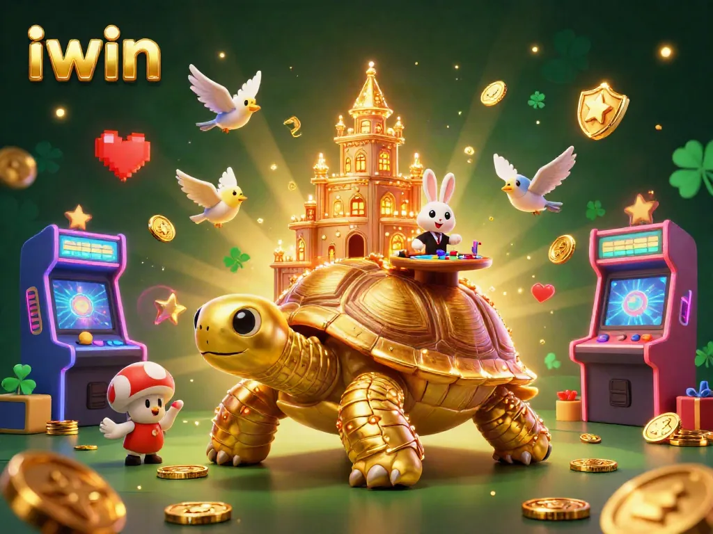 Experience iwin with vibrant games in a dynamic 3D casino scene showcasing fun and excitement.