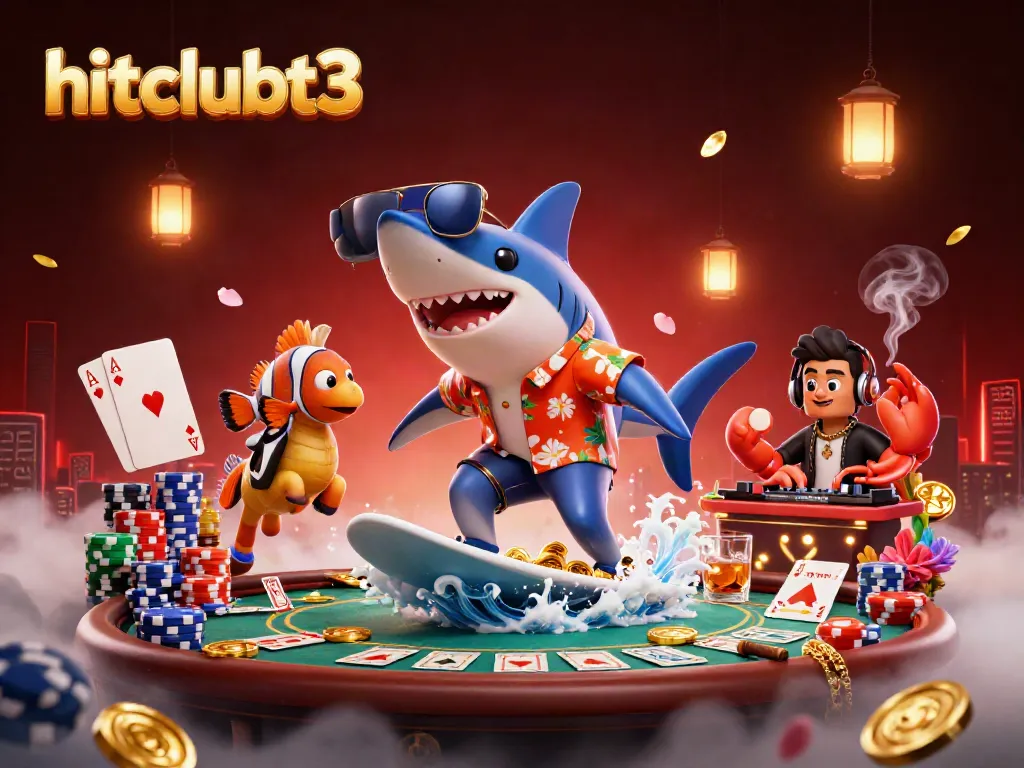 Experience thrilling gameplay at hitclubt3 with dynamic characters and casino elements immersed in gold coins.