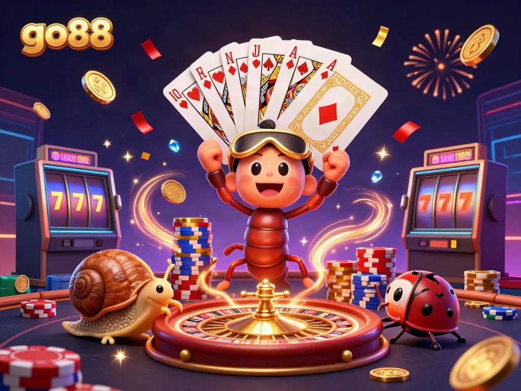 Engaging go88 casino scene with vibrant characters and dynamic game elements.