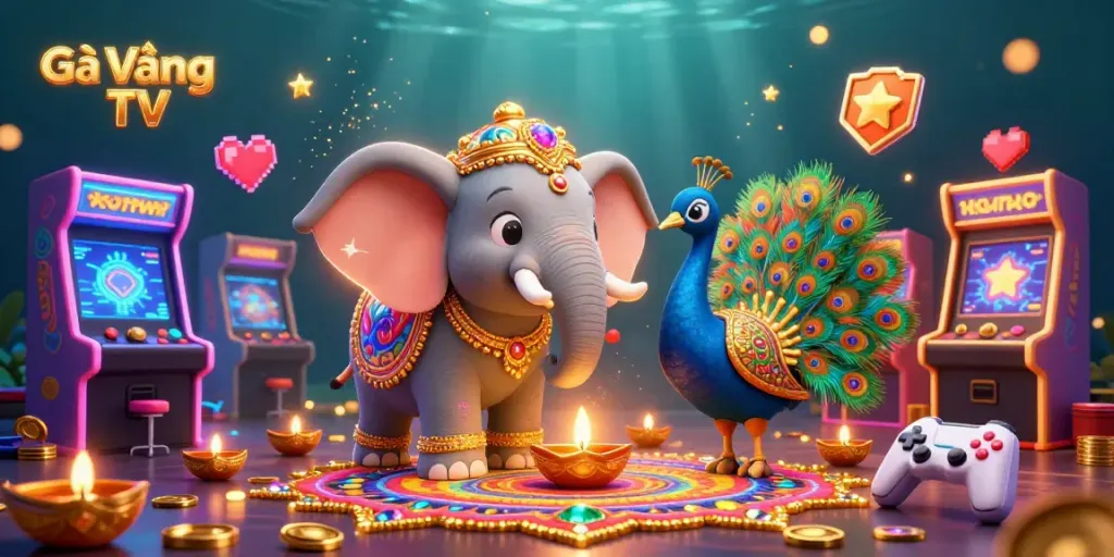Bet on Gà Vàng TV for exciting gameplay with vibrant characters and casino elements.