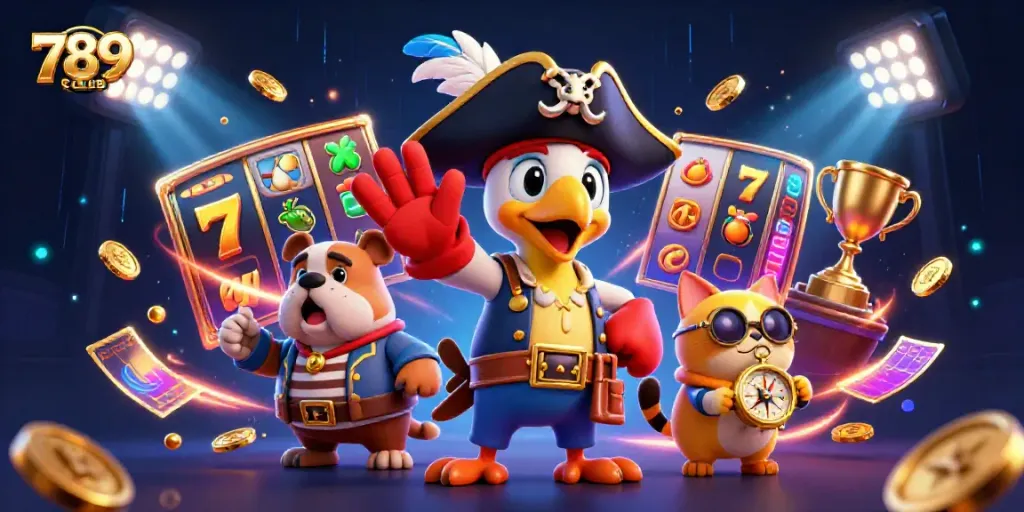 Engage with thrilling games at 789CLUB featuring a vibrant 3D pirate theme with slot elements.