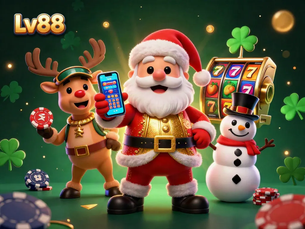 Experience the thrill of slots and jackpots at Lv88 with this vibrant casino scene.