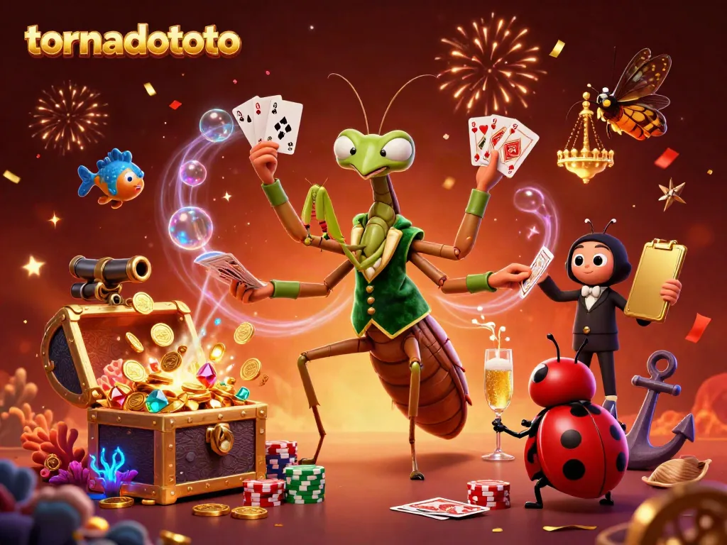 Experience the thrill of tornadototo with vibrant casino elements and engaging characters.