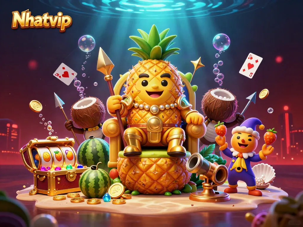 Nhatvip's vibrant casino underwater scene with characters and exciting gaming elements.