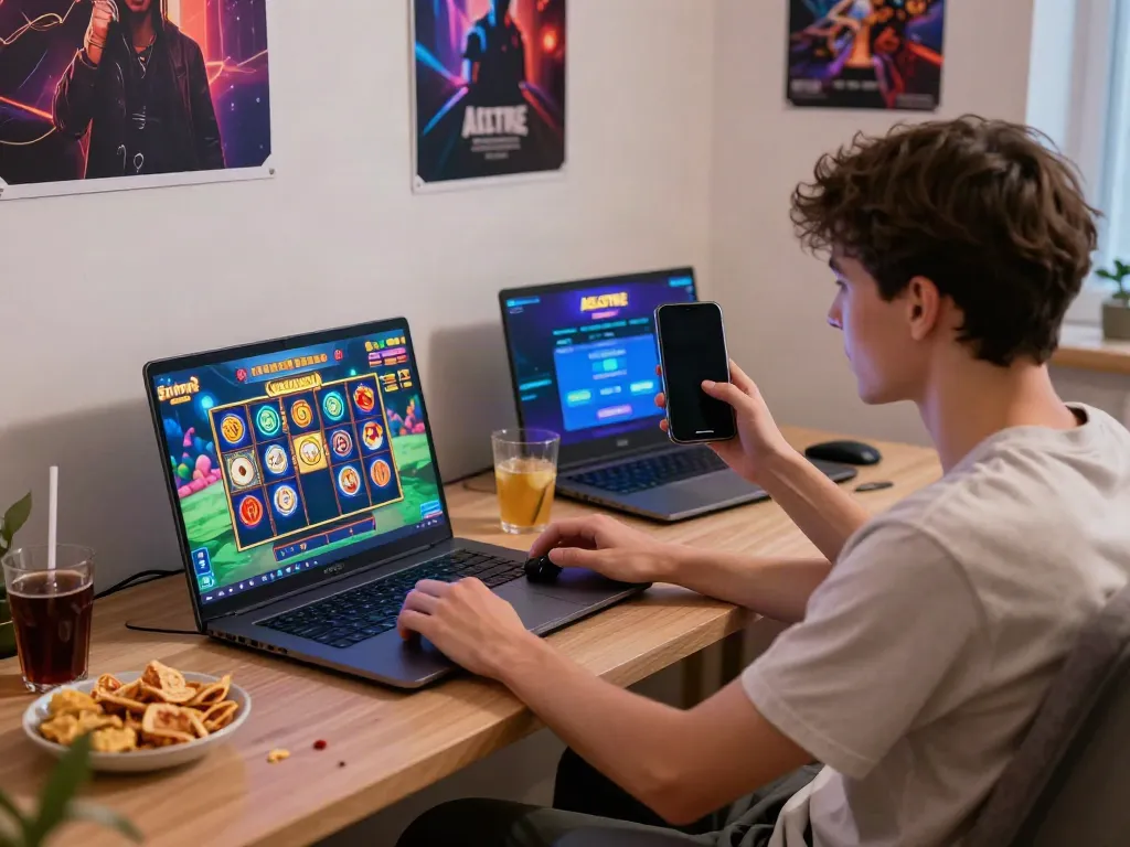 ASLOTRE - Pemain slot online bahagia merayakan kemenangan dengan aplikasi.