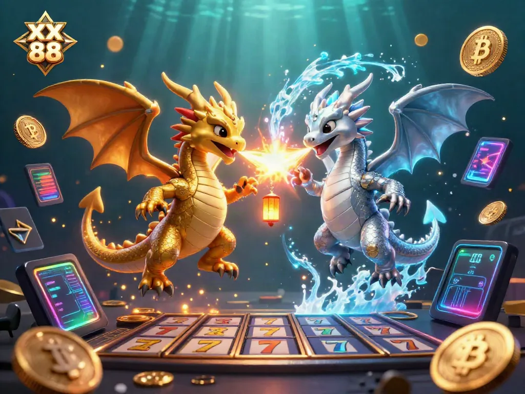 Win big with XX 88's vibrant dragons and slots in a dynamic casino scene.