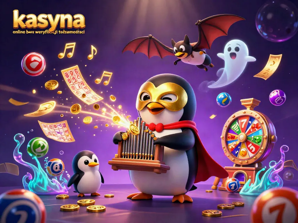 Engage with fun at kasyna online bez weryfikacji tożsamości featuring a whimsical penguin and animated lottery elements.