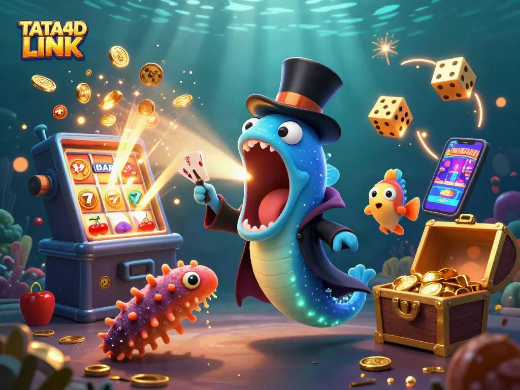 Engage with TATA4D LINK's vibrant casino magic scene featuring unique characters and exciting game elements.