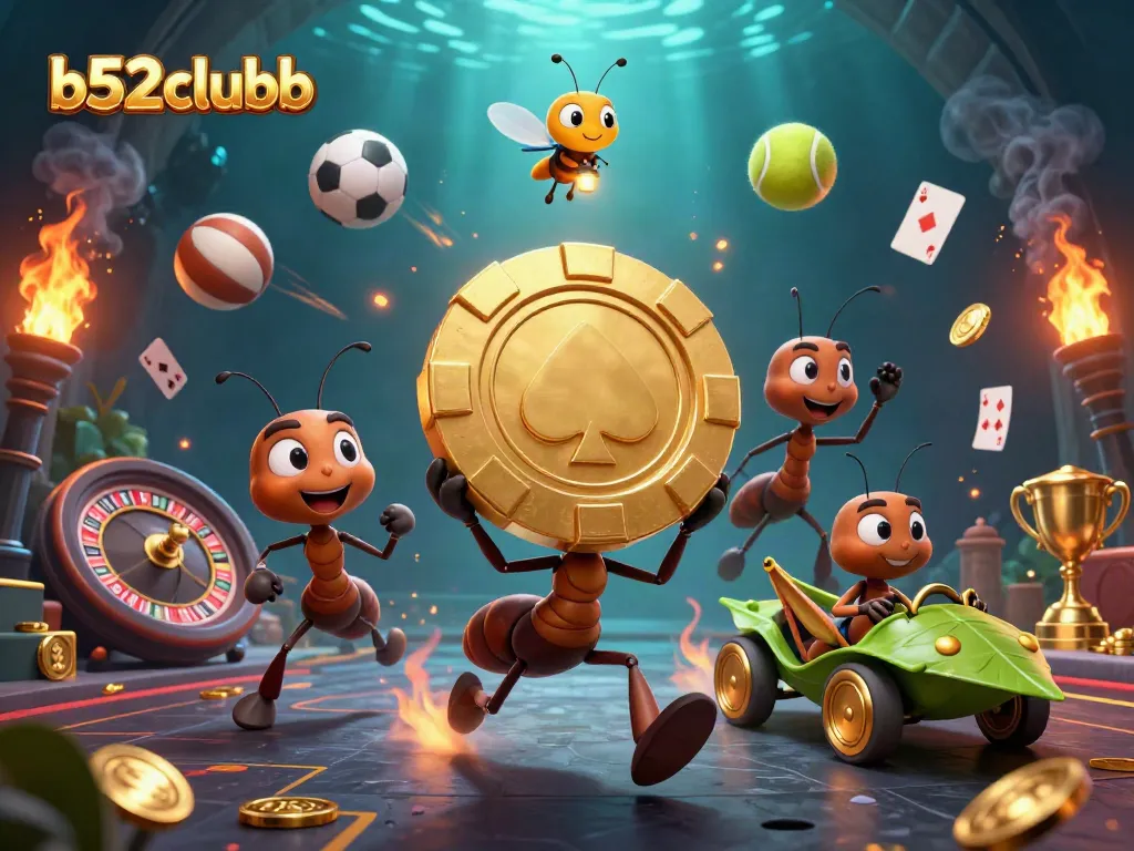 Play exciting games at b52clubb with thrilling casino characters and vibrant sports elements.