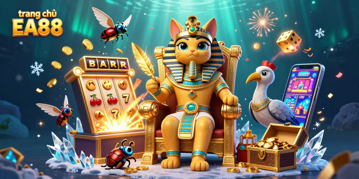 Experience excitement on trang chủ EA88 with vibrant 3D depiction of casino gaming.