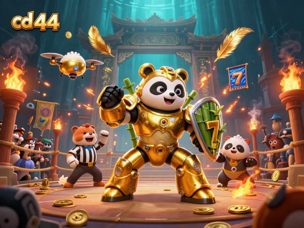 Experience the thrilling cd 44 casino scene with vibrant slot reels and energetic characters.