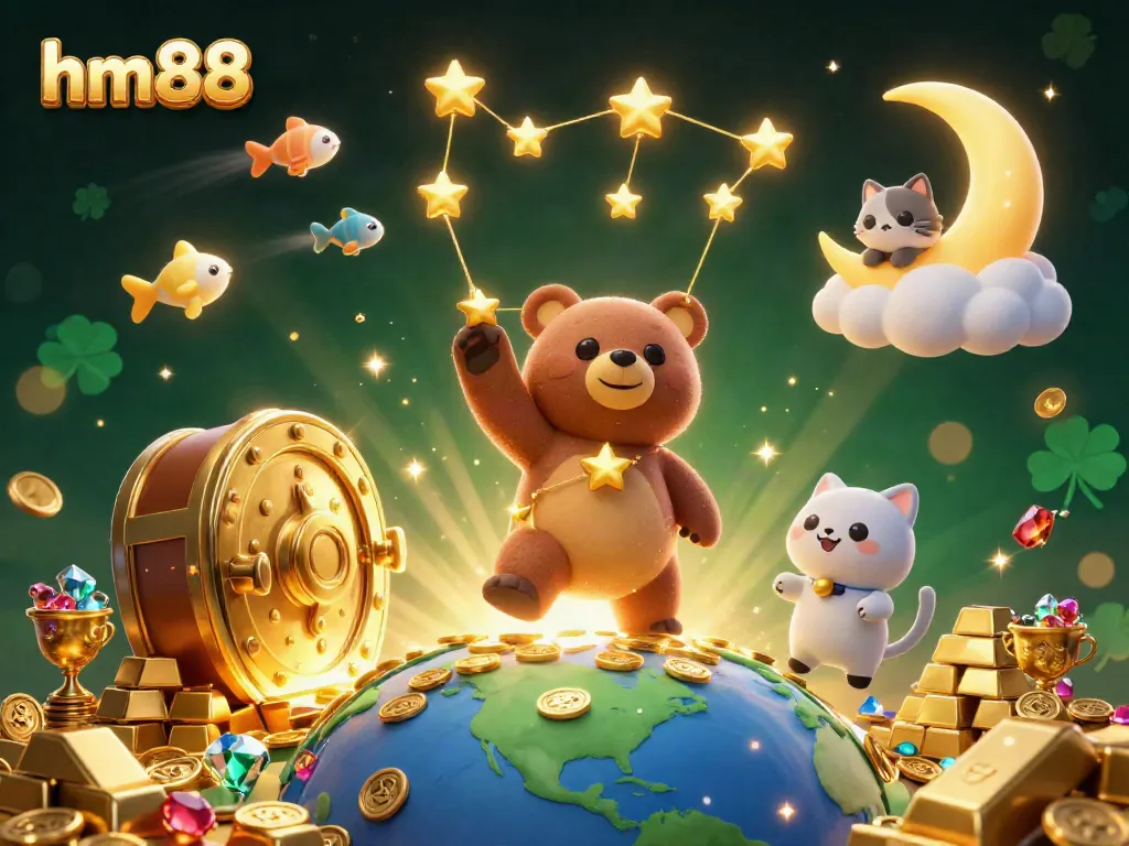 Experience the thrill of gameplay at hm88 with dazzling treasures and vibrant characters in a dynamic casino scene.