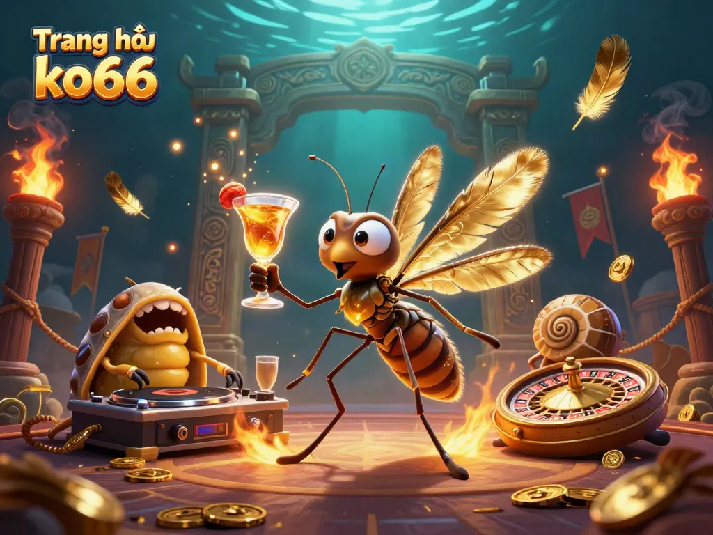 Experience the vibrant world of Trang chủ ko66 with dynamic casino elements and rich details in this stunning 3D illustration.
