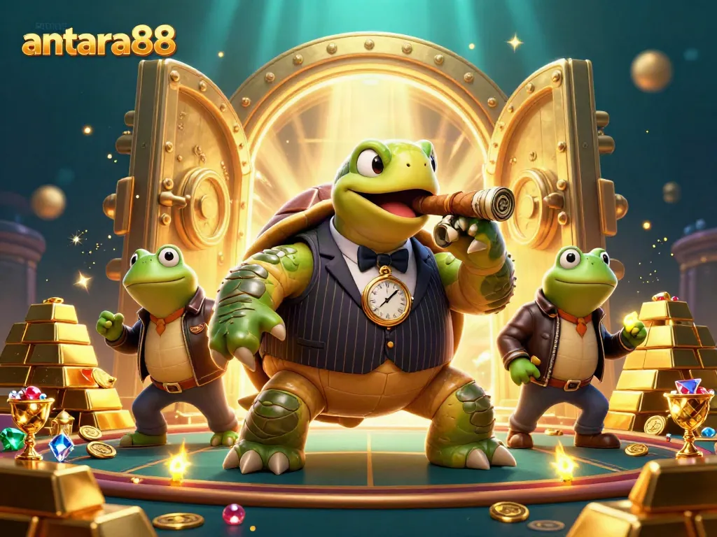 Experience thrilling moments at antara88 with vibrant characters in an action-packed casino scene.