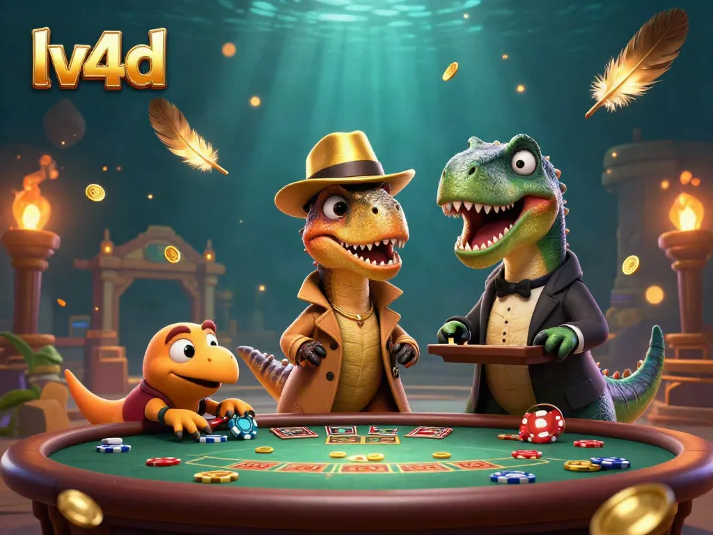 Experience thrilling gameplay at lv4d with cartoon dinosaurs adding excitement at the blackjack table.