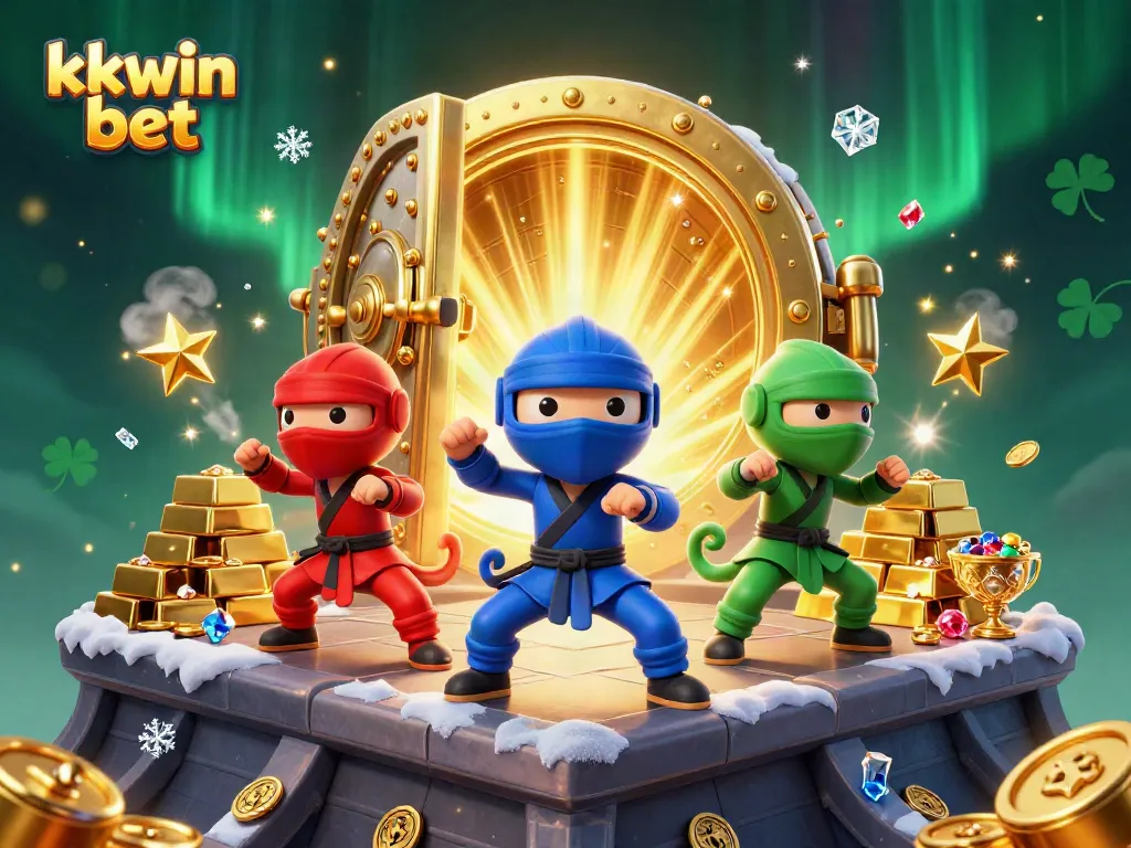 Engage with kkwin bet excitement as ninja chameleons showcase their skills amidst treasure and gems.