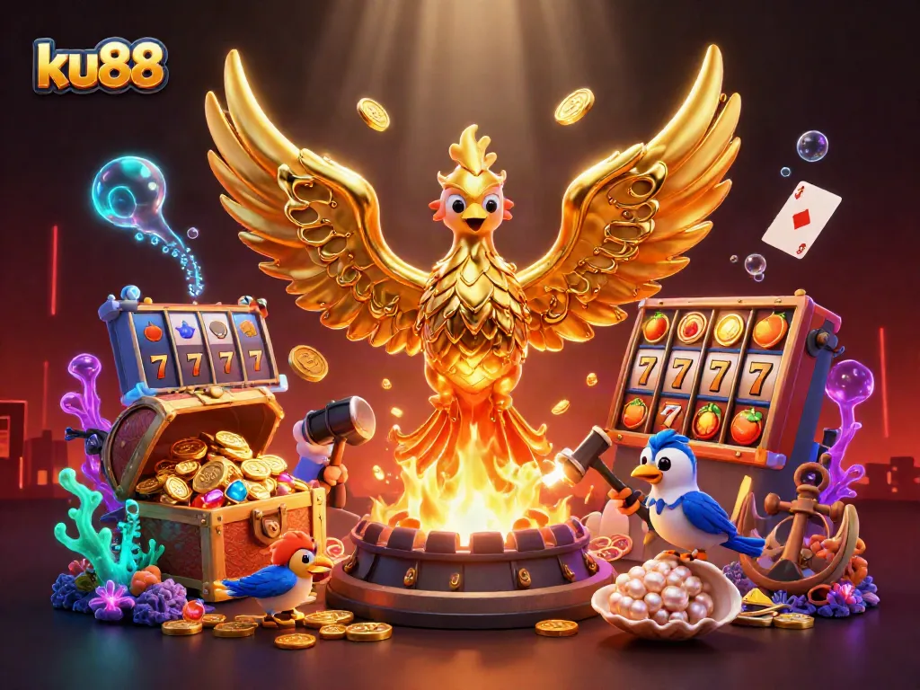 Experience the thrilling world of ku88 with vibrant slots and jackpot elements in a rich underwater scene.