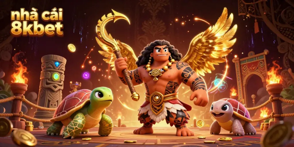 Experience thrilling fun with nhà cái 8kbet in a vibrant 3D casino scene, featuring rich visuals and dynamic gambling elements.