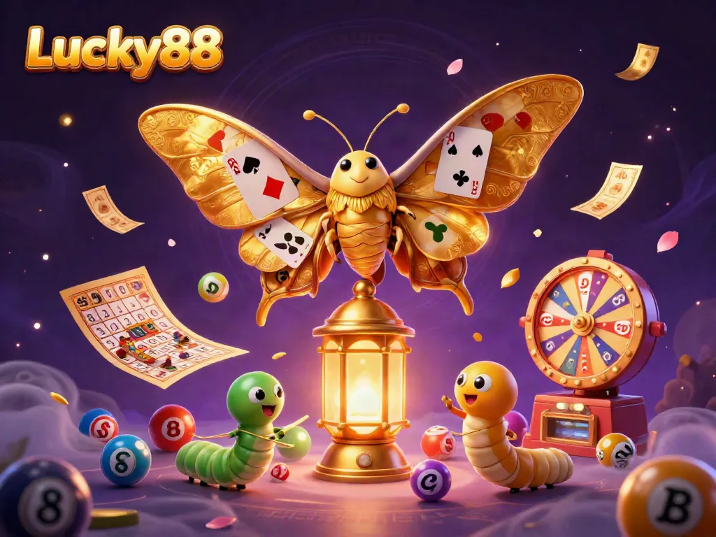Join Lucky88's vibrant casino magic with colorful lottery balls, jackpots, and festive elements.