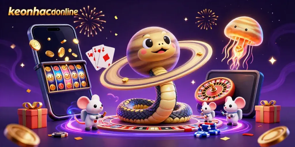 Betting in style with keonhacaionline as astronaut mice engage in cosmic betting on Saturn's rings.