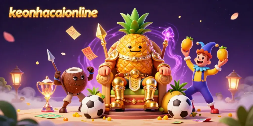 Experience the exciting action of keonhacaionline with a vibrant 3D illustration of sports betting at a beach casino.