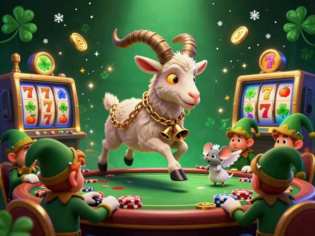 Engage with luck8at in an immersive casino illustration showcasing festive characters immersed in thrilling games.