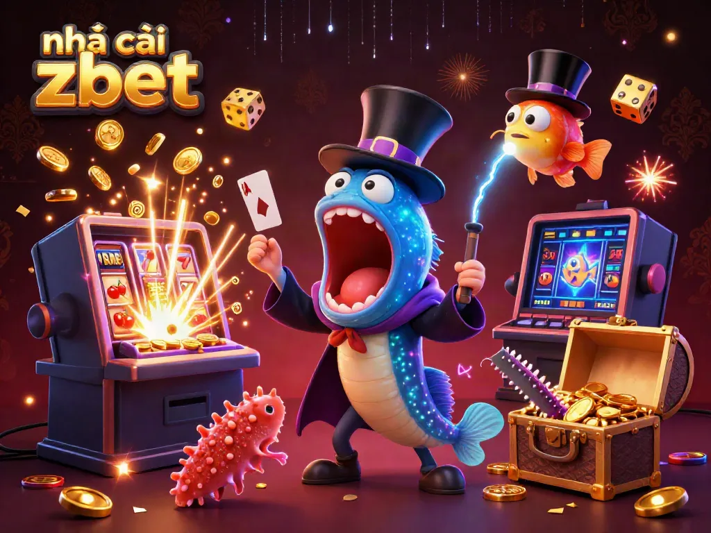 Experience the excitement at nhà cái zbet with a magical underwater casino scene featuring vibrant game elements.