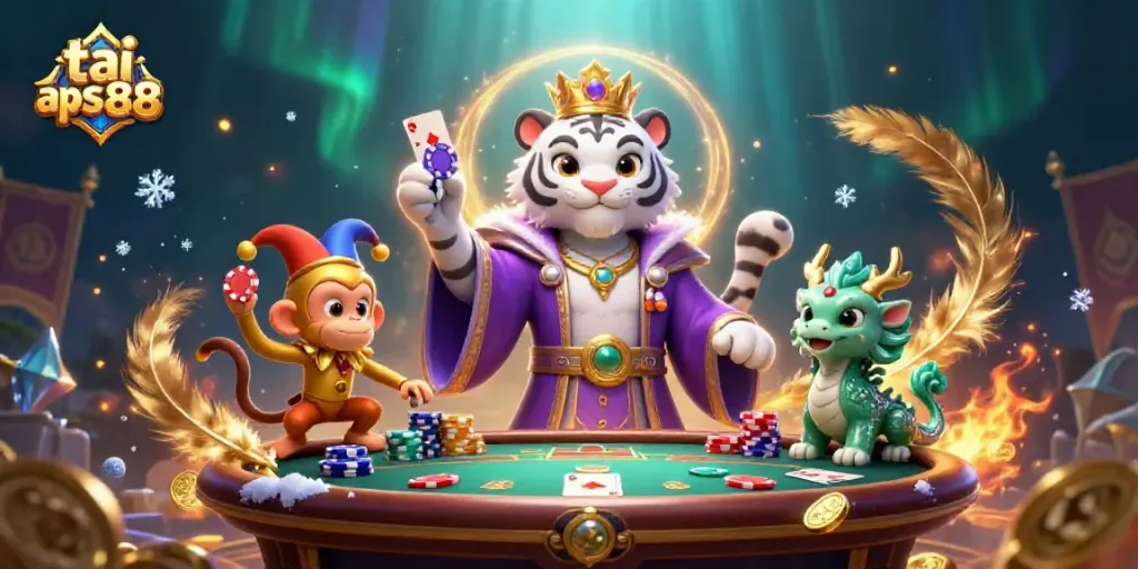 Engage with the exhilarating tai app qs88 gaming experience featuring dynamic characters, poker elements, and vibrant visuals.