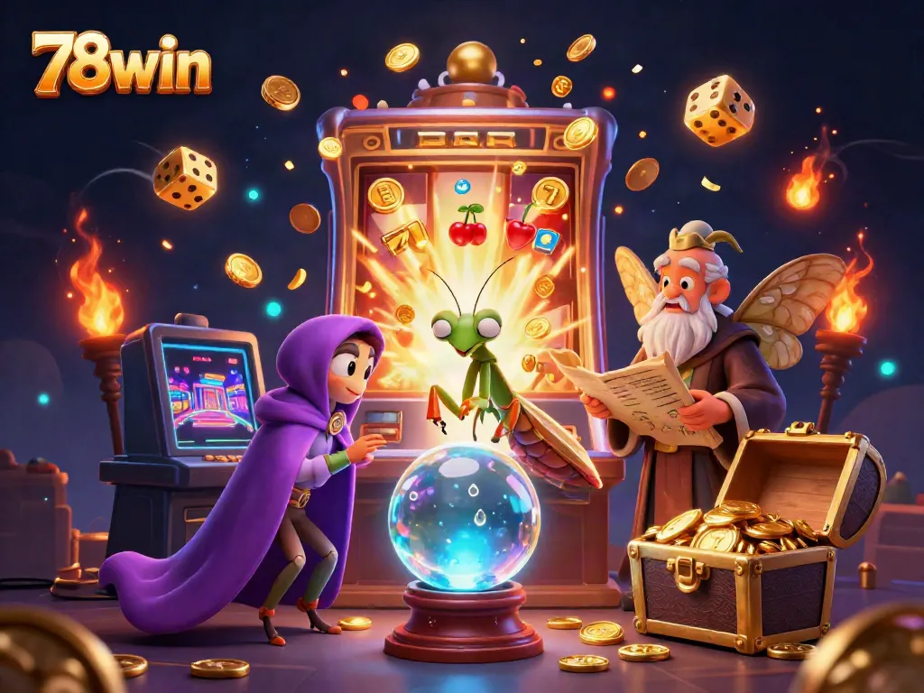Experience thrilling fortune with 78win's magical gaming universe featuring vibrant characters and dynamic action.